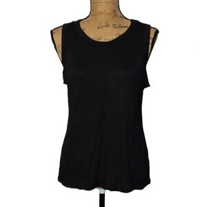 CeCe Rayon Blend Black Sleeveless Tank Top Sz Large NWOT